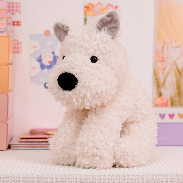 Yiran Furniture West Highland Welpen Tröstpuppe Schlafkissen, Plüschtierpuppe, beige, ab 7 Jahren - Bild 1