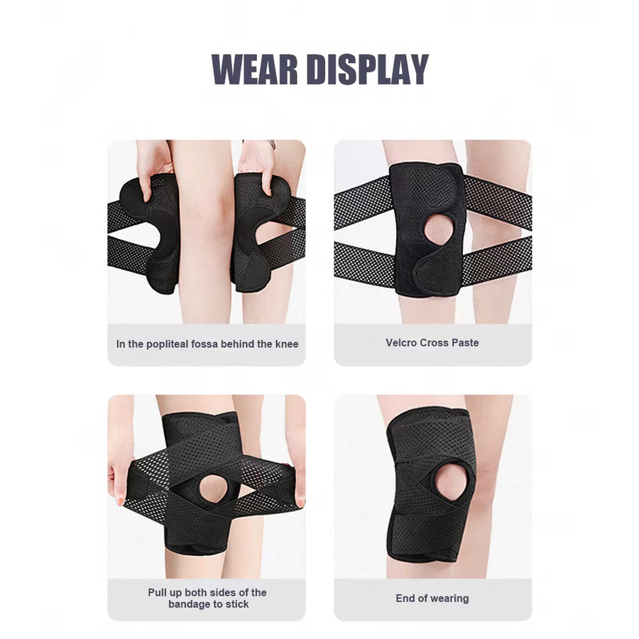 BOTQTOW Kniebandage mit Air-Mesh-Gewebe und Seitenstabilisatoren, Unisex - Bild 3