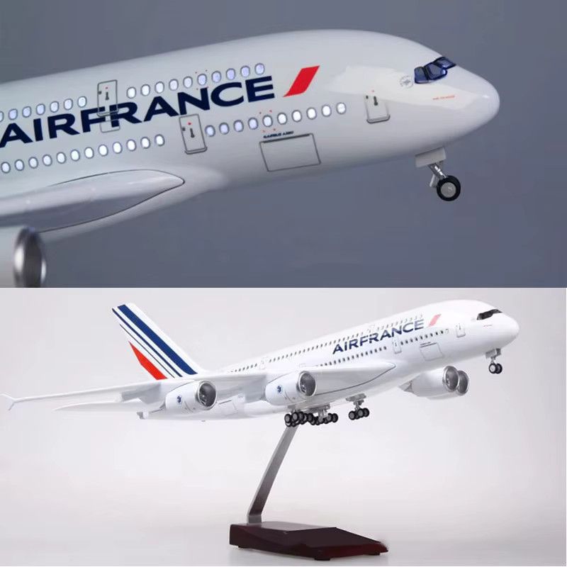 ZOCO Airbus A380 Modellflugzeug Air France in Weiß, Sammlerstück aus Harz, Länge: 47 cm - Bild 2