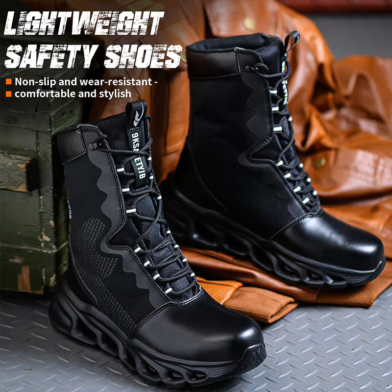 Kankeirr Arbeitsstiefel für Herren in Schwarz mit Stahlkappe und rutschfester Sohle - Bild 4