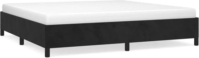 vidaXL Bettgestell aus Samt in Schwarz, Modernes Polsterbett aus Holz und MDF, B/T: 200 x 200 cm - Bild 1