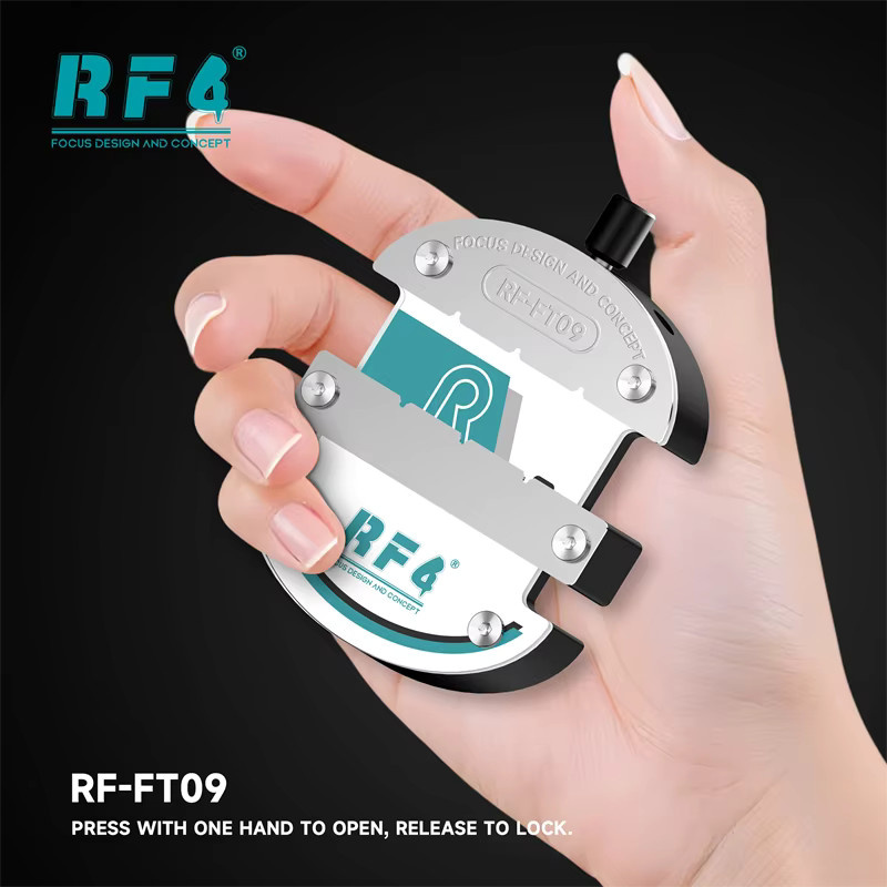 RF4 RF-FT09 Trackless Planar Structure Degumming Repair Fixture für Handy Motherboard BGA CPU IC Chip Clamping Tool in Silber - Bild 2