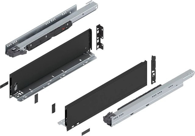 Blum Legrabox Pure Set Unterbau Schubladensystem mit Blumotion Soft-Close, Nennlänge: 500 mm, Tragkraft: 70 kg, Farbe: Carbonschwarz Matt - Bild 1