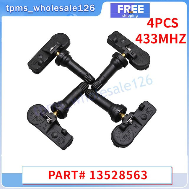 GANGLE TPMS Reifendruckkontrollsensor Set 4 Stück für GM Chevrolet Silverado und GMC Sierra, 433 MHz, Schwarz - Bild 1