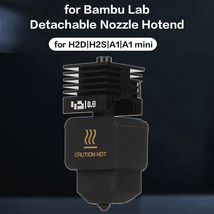 XCR3D H2D High Flow Hotend Düsen-Kit mit Silikon Socken Abdeckung für Bambu, Schwarz - Bild 2