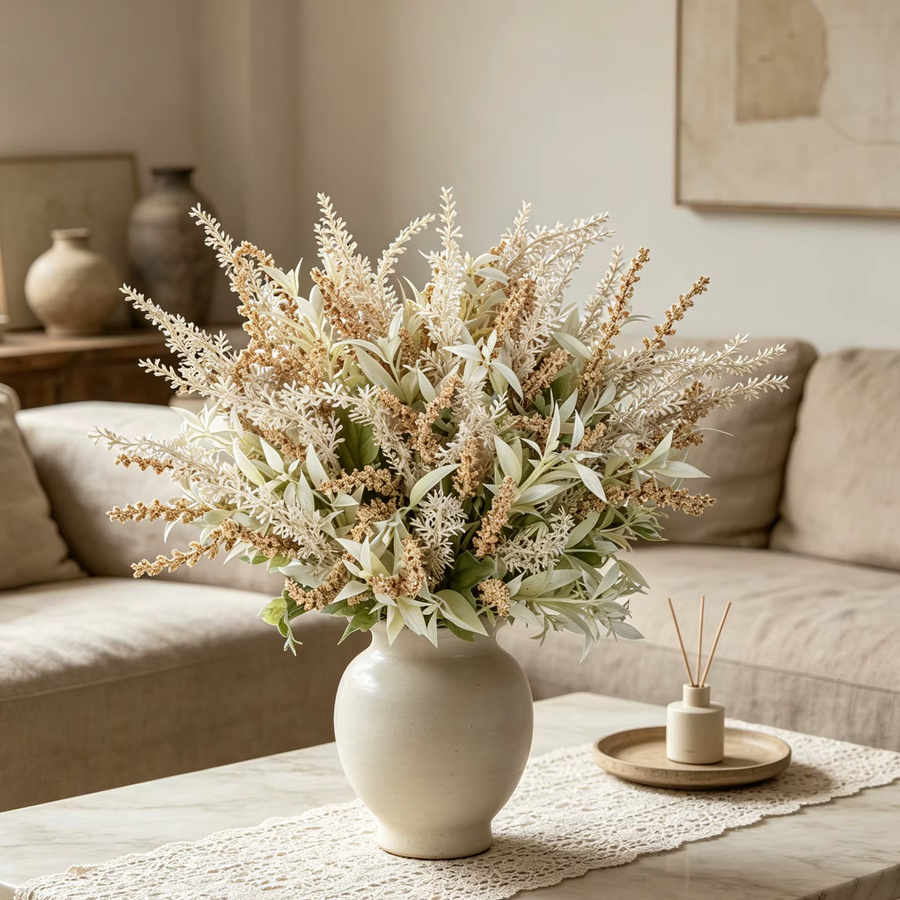Künstlicher Lavendel-Blumenstrauß von TTCY in Beige für Hochzeitsbögen, Tischdekoration und Boho-Styling - Bild 1