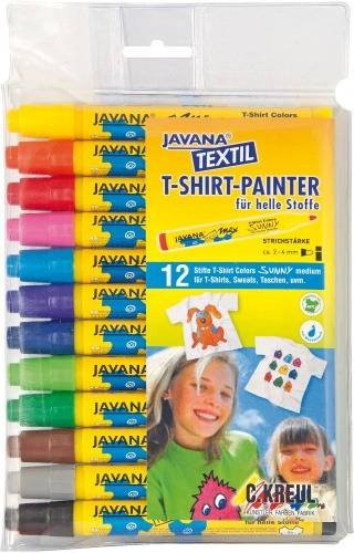 JAVANA Stoffmalstifte Set mit 12 bunten Farben für Kinder ab 6 Jahren - Bild 1