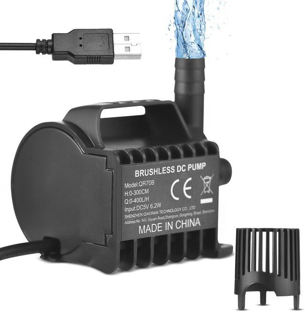 Elektrische Tauchwasserpumpe TOMTOP JMS für kleine Springbrunnen, 600 l/h, Schwarz - Bild 1