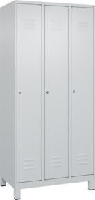 C+P Spind Classic PLUS Garderobenschrank aus Stahl mit 3 Abteilen, Grau, H x B x T: 195 x 90 x 50 cm - Bild 1