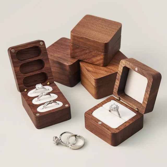 Ringbox Walnussholz, Unisex - Bild 1