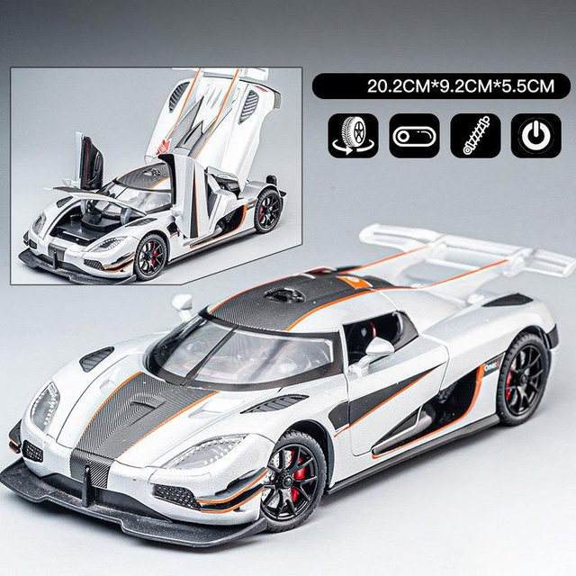 KNSG Jesko Absolut ONE 1 Gemera GT Supercar, Modellauto, 1:24, Metall, Sound und Licht, ab 14 Jahren - Bild 1
