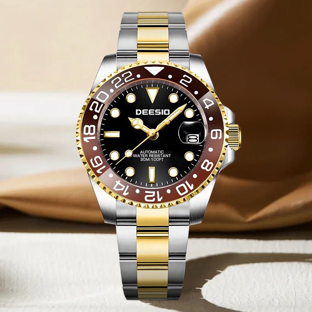 Deesio Armbanduhr, Automatik, Edelstahl, Schwarz, Herren - Bild 1