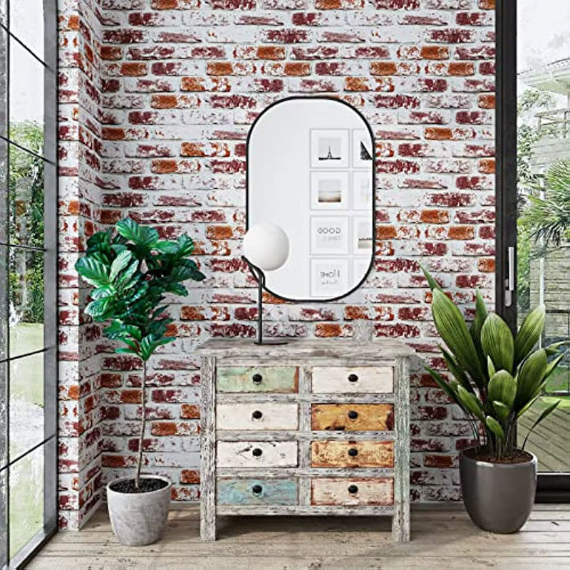 Selbstklebende Meihodan Tapete in rustikalem Design mit rotem Ziegelstein-Look zum Abziehen und Aufkleben - Bild 2