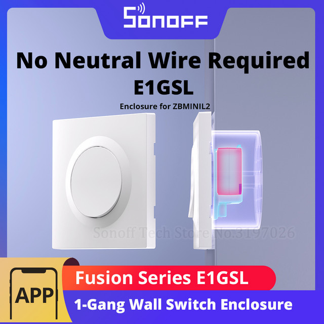 SONOFF E1GSL Wandschaltergehäuse in Weiß für ZBMINIL2 ohne Neutralleiter Clip-on Installation aus Kunststoff - Bild 1