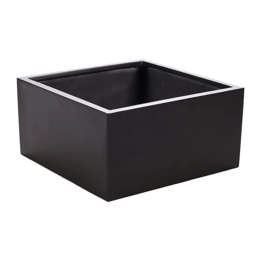 Elegant Einrichten Pflanzkübel aus Fiberglas, quadratisch und niedrig, Schwarz-matt, B/T/H: 60 x 60 x 30 cm - Bild 2