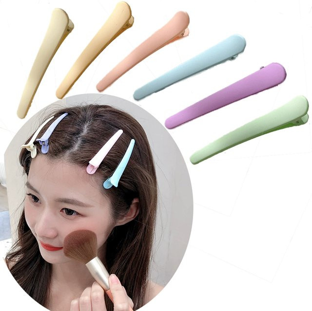 6/8 Stück Haarspangen Entenschnabel-Clips, Mattiert, Macaron-Farben - Bild 1