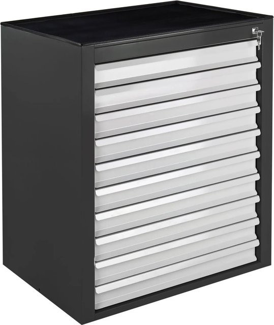 PROREGAL Schubladenschrank Kobra mit 10 Schubladen und Gummiauflage, Farbe: Anthrazitgrau und Lichtgrau, H x B x T: 90 x 71 x 55 cm - Bild 1