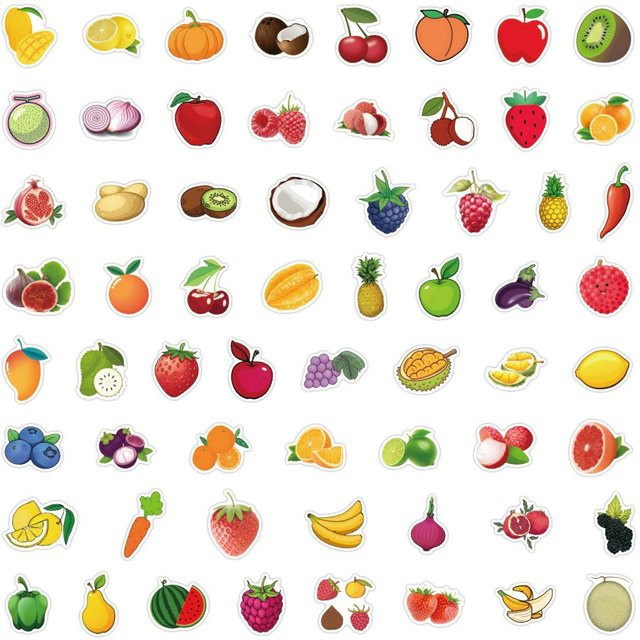 60 Frucht Doodle Aufkleber Cartoon Dekorative Aufkleber Multicolour - Bild 1