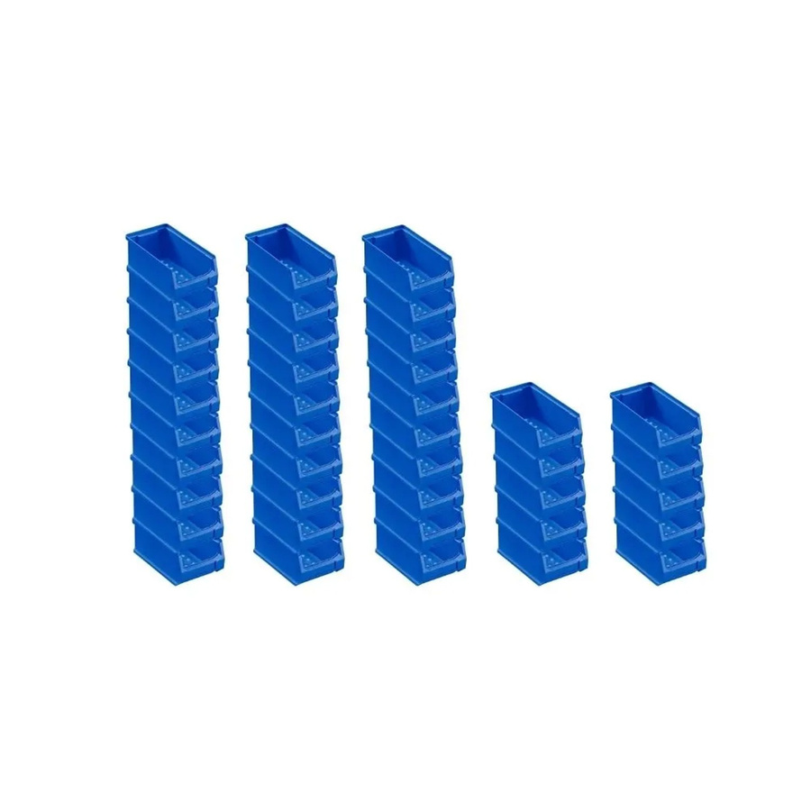 PROREGAL SuperSparSet 40 Stück Sichtlagerboxen in Blau, Volumen: 0,8 Liter, H x B x T: 17,5 x 10 x 7,5 cm - Bild 2