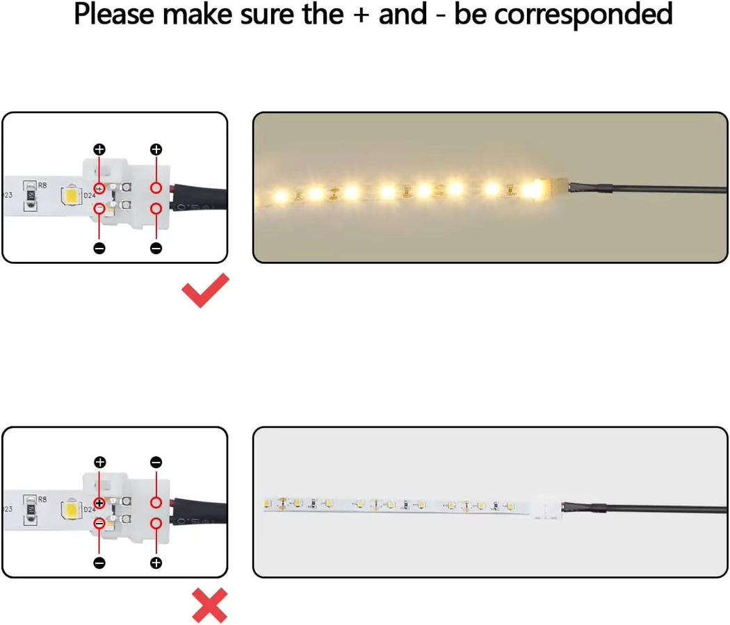 MJJC LED-Verbinder Lötfreie Lichtstreifenklemme DC 5,5mm x 2,1mm Buchse auf 2-Pin für 2835 5050 SMD Bandlampen, Farbe: Weiß - Bild 1