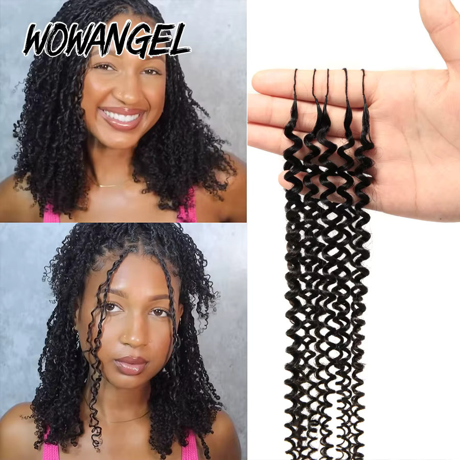 WOWANGEL Afro Kinky Curly Feather Häkel-Haarverlängerungen aus Echthaar - Bild 3