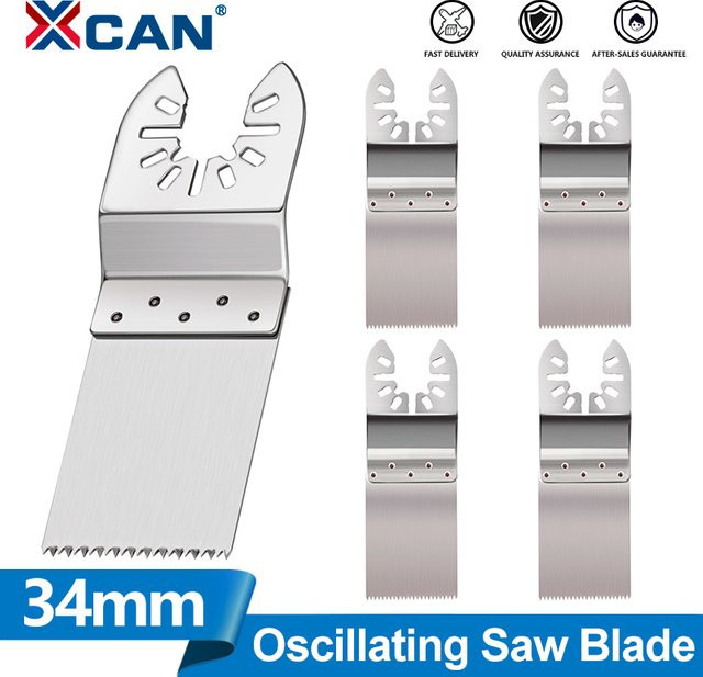 XCAN Oszillierende Sägeblätter aus Edelstahl in Silber, 34 mm Multitool-Sägeblätter zum Schneiden von Holz und Kunststoff - Bild 1