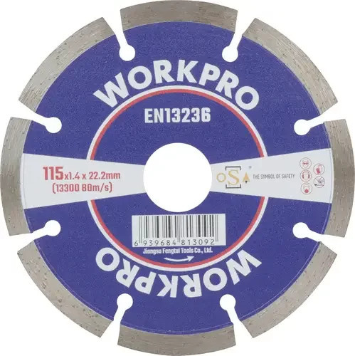 WorkPro GSOSSE-1 Trennscheibe Blau, Durchmesser: 115 mm, für Keramik, Porzellan, Marmor, Mauerwerk, Glas, Kalkstein, Granit, Naturstein und Sandstein - Bild 1