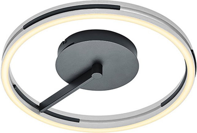 Elements by Bankamp Ben 70640 LED-Deckenleuchte in Silber Matt, dimmbar mit Fernbedienung und CCT-Farbtemperatursteuerung, Ring-Design, B/T/H: 90 x 45 x 7 cm - Bild 1