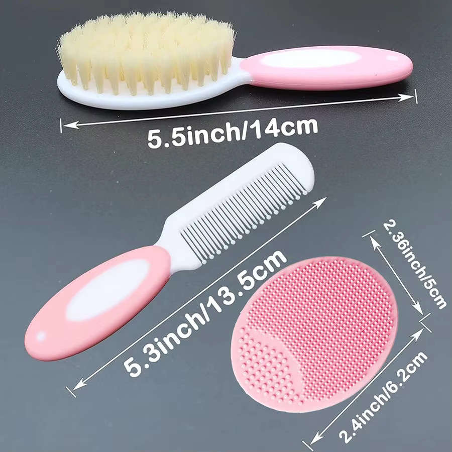 Baby Haar bürste Set, Silikon und weiche Borsten, für Neugeborene - Bild 2