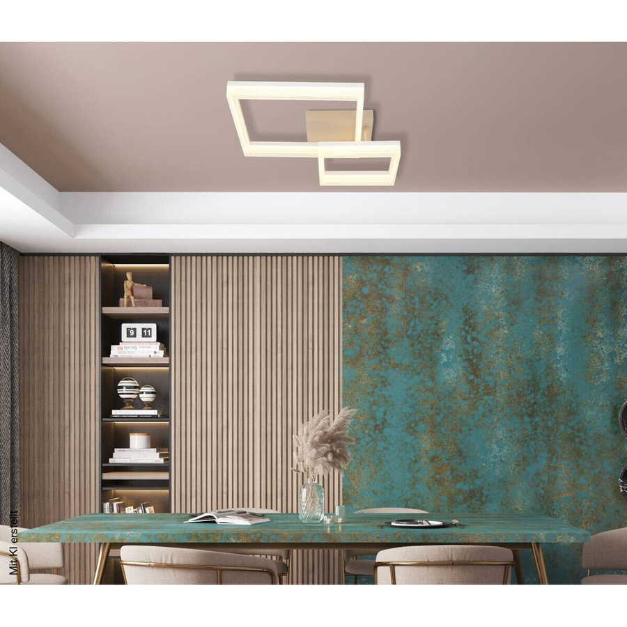 Globo Lighting Deckenleuchte modern in Weiß und Beige aus Metall und Kunststoff mit LED, B/H/T: 46,5 x 12,3 x 62,5 cm - Bild 2