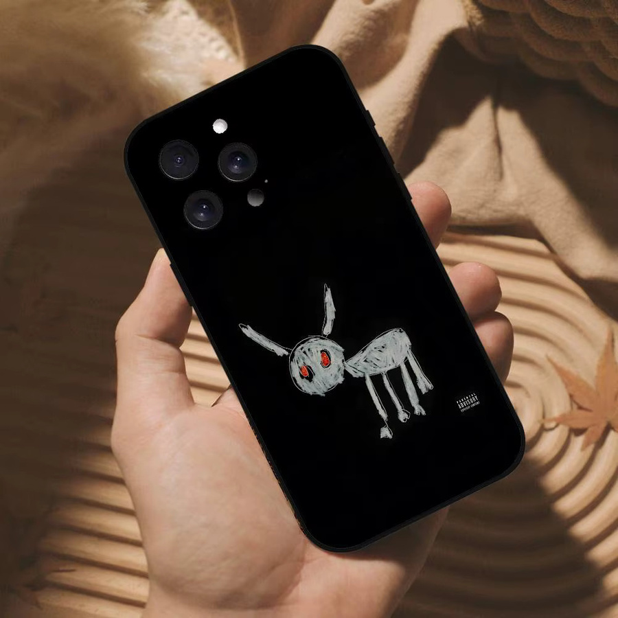 Matte Silikon Handyhülle im Rapper D-Drake Design für Apple iPhone Modelle in Schwarz - Bild 5