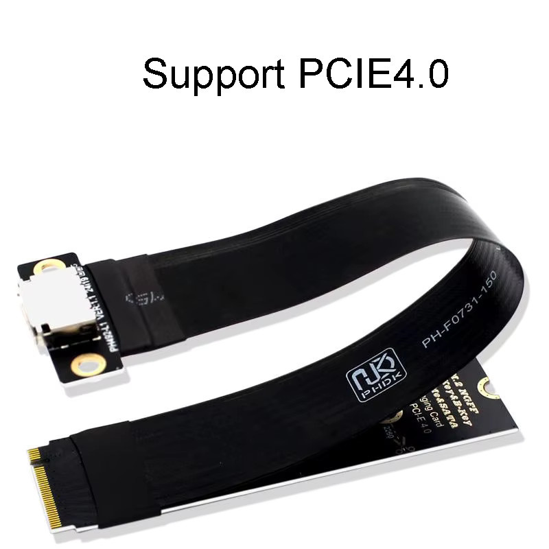 T.F.SKYWINDINTL M.2 NVMe zu Oculink Verlängerungskabel PCIe 4.0 x4, SFF-8612 auf SFF-8611, Schwarz - Bild 5