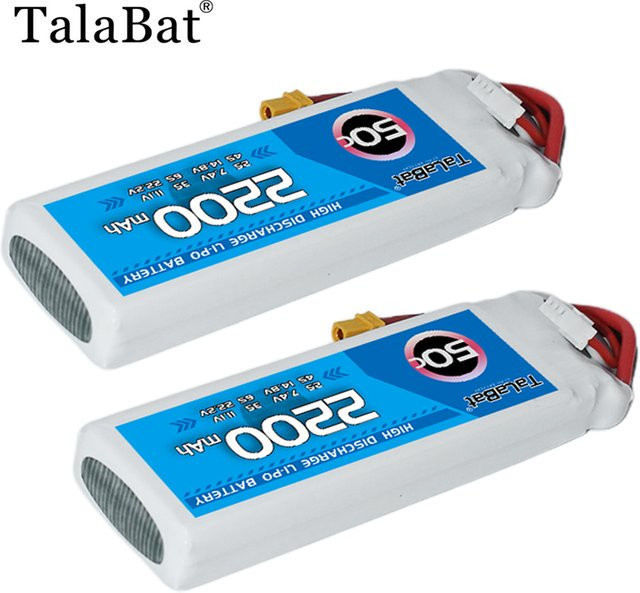 TalaBat 2S Lipo-Akku 7,4V 2200mAh 50C mit XT60, XT30 oder JST-Stecker für RC-Modelle, Drohnen und FPV - Bild 1