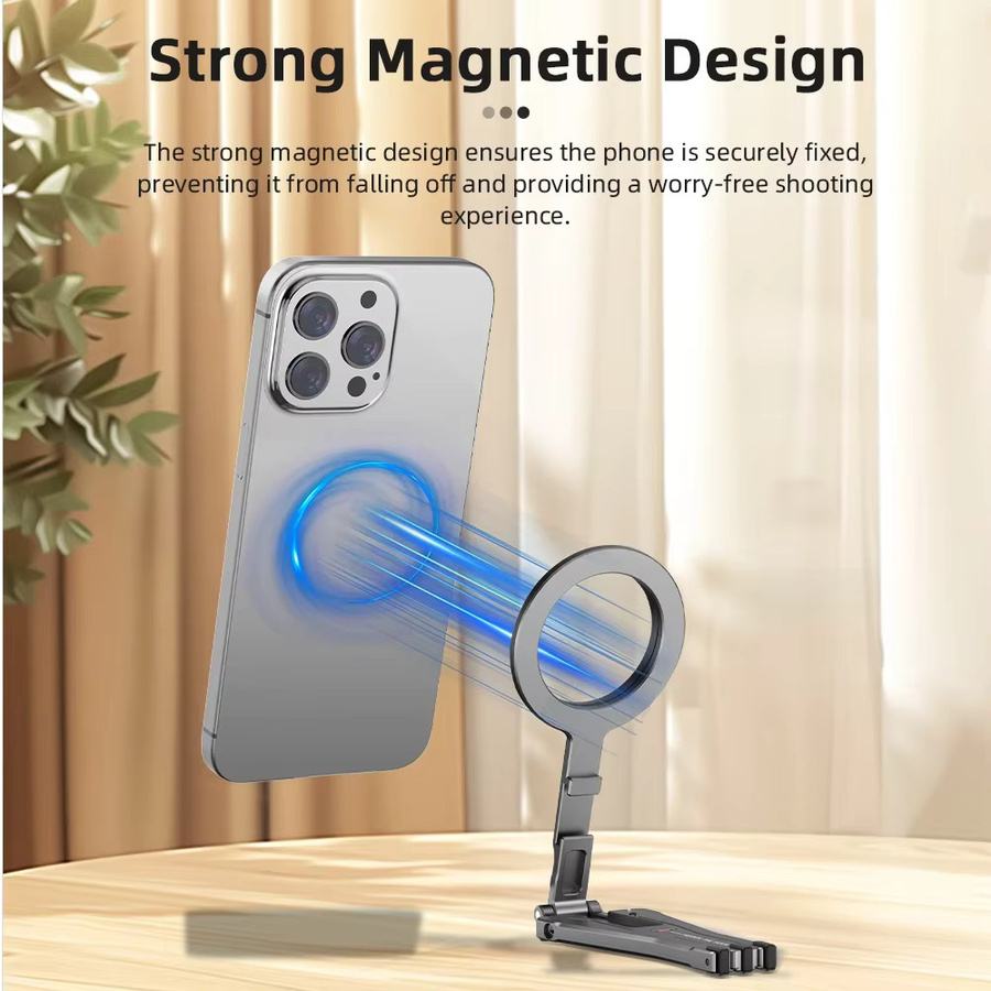 Flymile Magnetisches Selfie-Stick-Stativ für iPhone 16, 15, 14, 13, 12 Pro Max mit MagSafe Kompatibilität und faltbarem Design - Bild 2