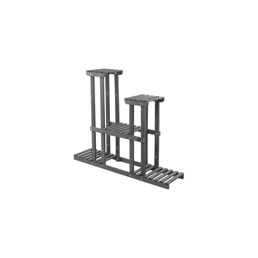 PROREGAL Blümenstand FLORANGE aus Kieferholz mit 5 Ablagen, Farbe Grau, H x B x T: 116 x 95 x 25 cm - Bild 2