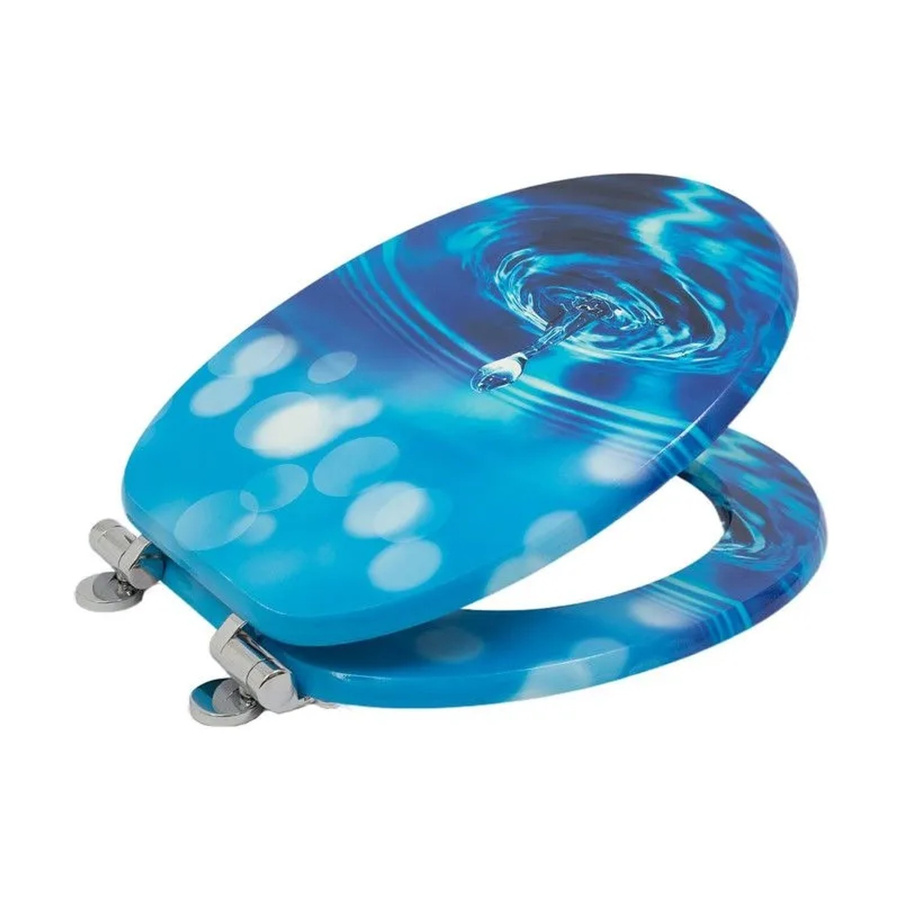 SINOBATH WC Sitz mit Absenkautomatik und Soft-Close, oval, Blau, B: 43,5 cm, T: 37,8 cm, H: 5,0 cm - Bild 2