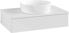 V&B Waschtischunterschrank Antao mit Beleuchtung in Weiß lackiert, B/T/H: 80 x 50 x 19 cm - Bild 1