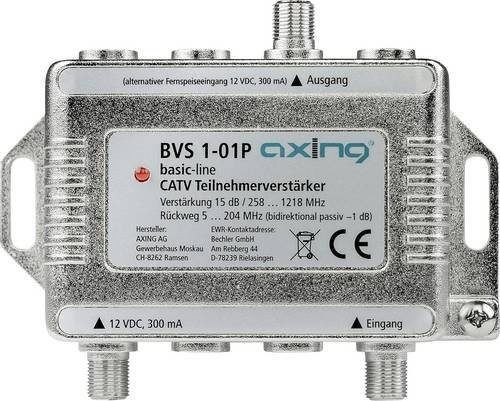Axing BVS 1-01P Kabel-TV Verstärker 15 dB in Silber - Bild 1