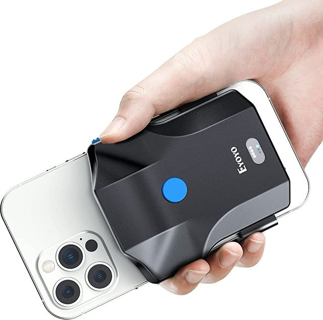 Eyoyo EY-032P Bluetooth QR-Code-Scanner, kabelloser 1D-2D-Barcode-Scanner in Schwarz mit Rückclip für Android-Handys, unterstützt UPC, EAN und PDF417 - Bild 1