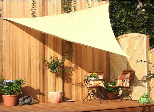 Floracord Dreiecksonnensegel aus HDPE in Weizen/Beige, Breite: 500 cm - Bild 3