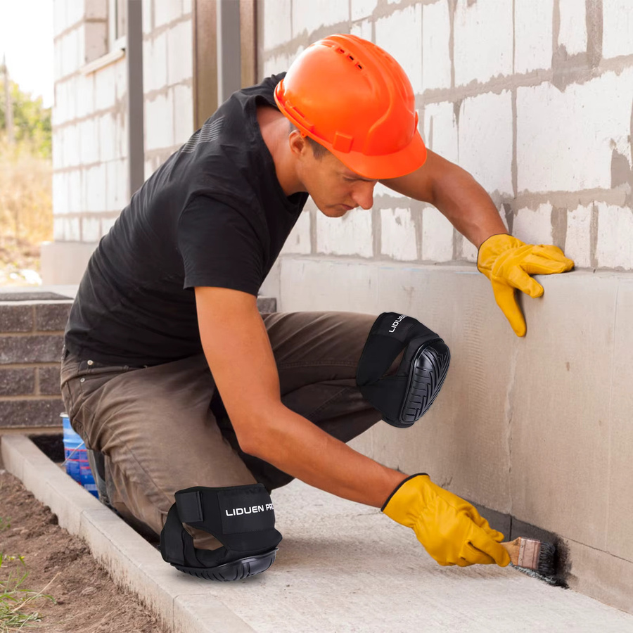 LIDUEN PRO Knieschoner mit Gelkissen und rutschfesten Riemen für Bauarbeiten und Gartenarbeit - Bild 5