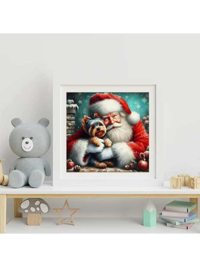 EverShine Diamantmalerei Weihnachtsmann Porträt DIY Mosaik Bild mit Rundsteinen in Multicolour, B/T/H: 20 x 20 x 20 cm - Bild 3