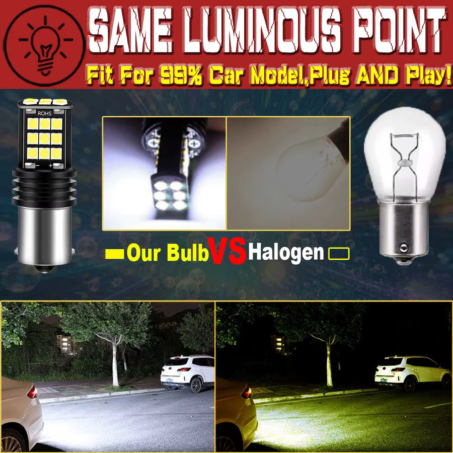 Neallor BA15S 1156 P21W LED Rückfahrscheinwerfer Set, 2 Stück Canbus LED Birnen für Audi A3 8L, A4 B7 B6 B5, A6 C5, Rücklicht und Nebelschlussleuchte - Bild 4