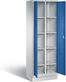 C+P Wäsche-Spind Classic mit Türen und Schloss, Korpus Lichtgrau, Front Enzianblau, H x B x T: 180 x 61 x 50 cm - Bild 1