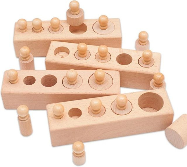 Kidsly Montessori-Zylinder- und Steckdosen-Entwicklungsspielzeug, ab 3 Jahre - Bild 1