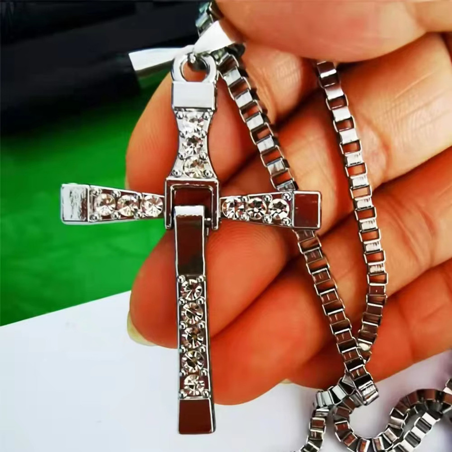 CJYNEWA Halskette Edelstahl, Bicolor, Kreuz-Anhänger, Unisex - Bild 4
