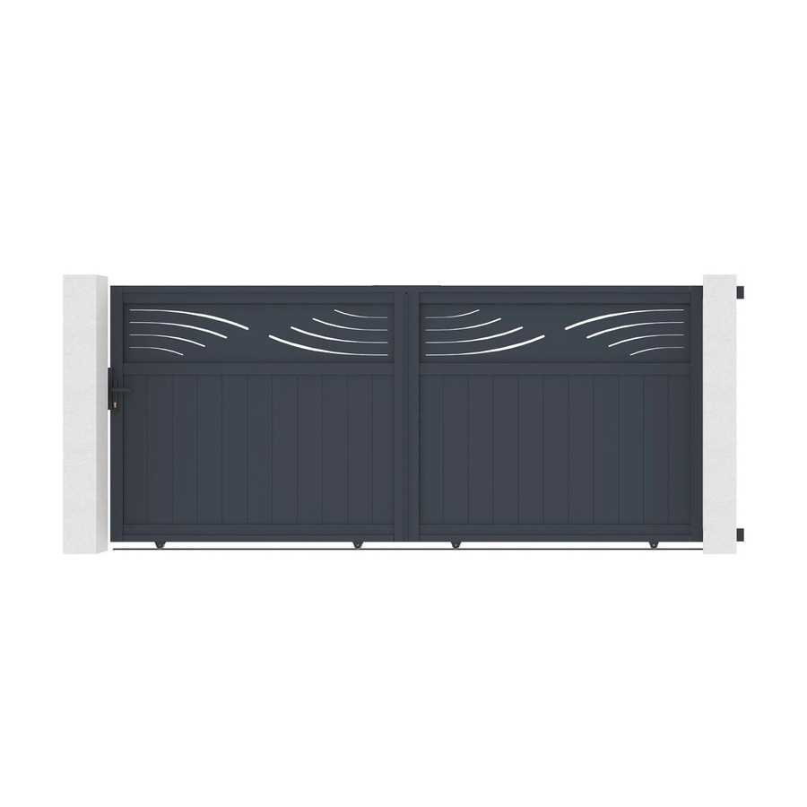 Casanoov Elektrisches Schiebetor Halti aus Aluminium in Grau inklusive Schiebetorantrieb Ranger C300, Breite: 370 cm, Höhe: 160 cm - Bild 2
