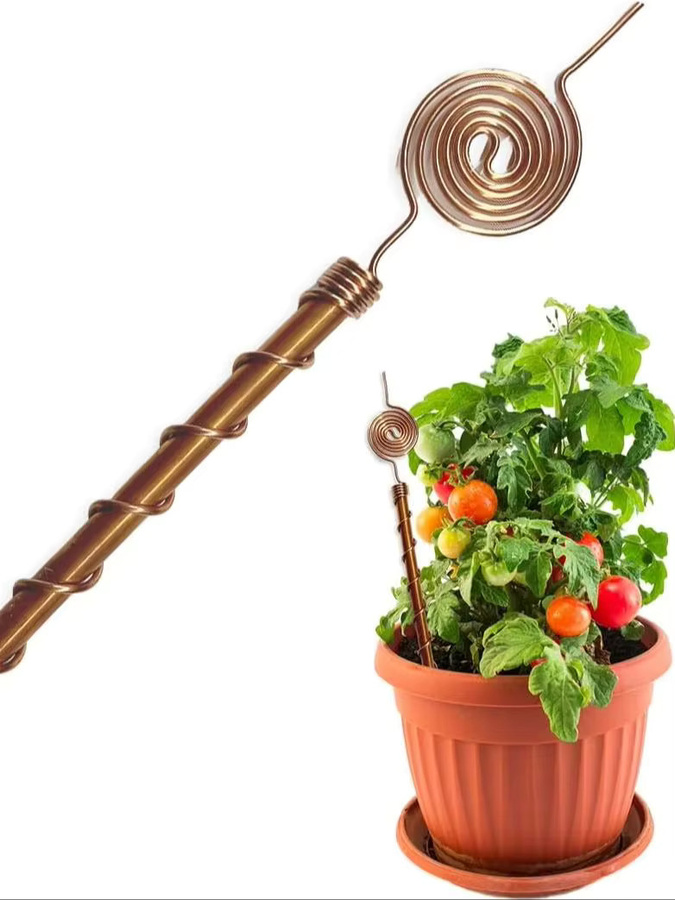 4er-Pack Elektrokultur-Antennen-Gartenpfähle aus Kupfer in Braun zur Unterstützung der Pflanzengesundheit - Bild 1