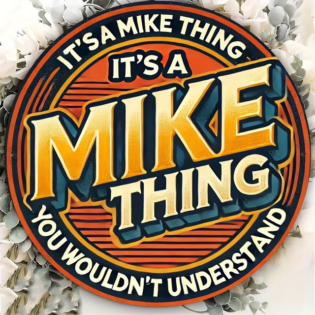 Potdemiel Retro-Aluminium-Metallschild Wandkunst It's a Mike Thing, Rund, Mehrfarbig, B/H: 20 x 20 cm - Bild 1