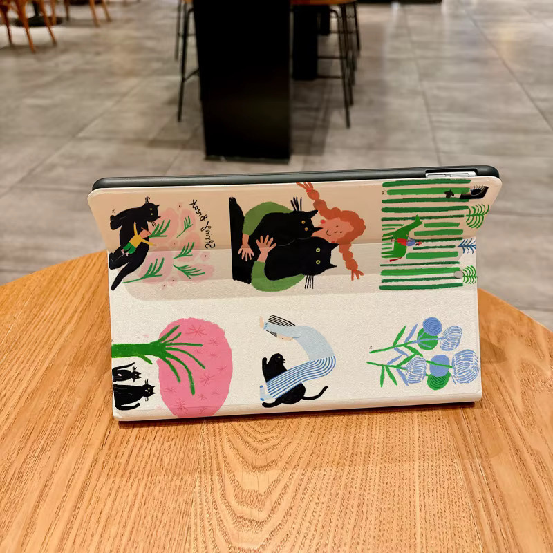 iPad Hülle mit Man and Cat Muster für Apple iPad Pro 10/11 Zoll und iPad Air Generationen 3, 4, 5 in Multicolour - Bild 2